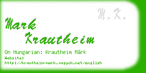 mark krautheim business card